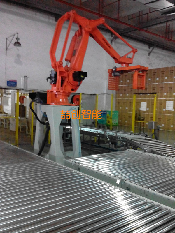 全自動機器人碼垛機械設備大幅度提高工人工作效率和質量?